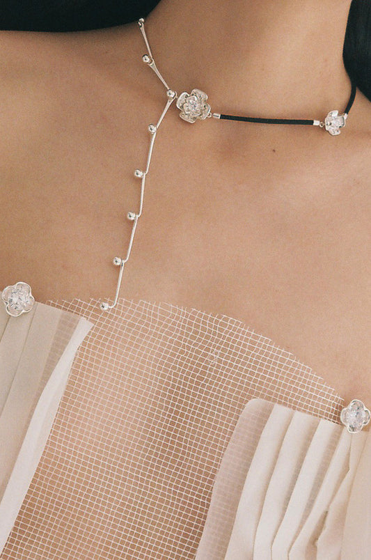 Crystal Flower Wrap Choker