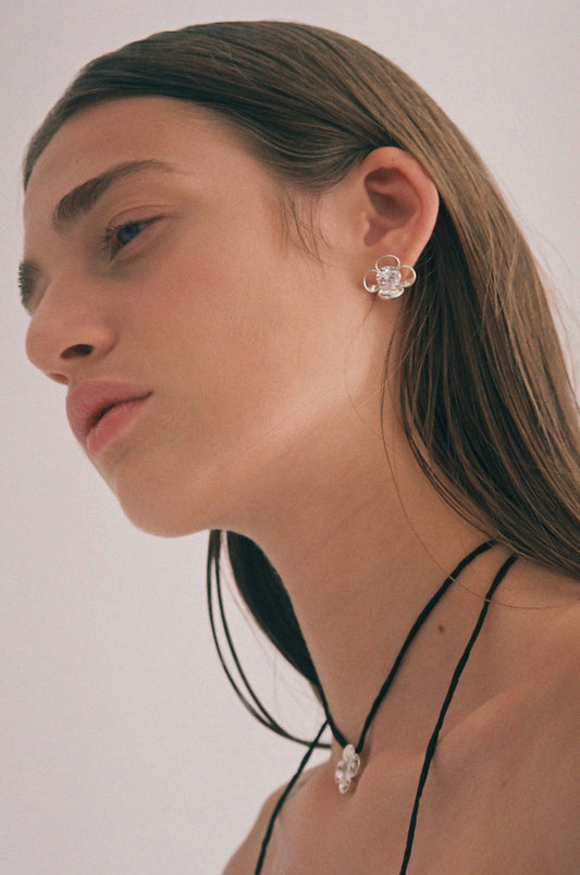 Folded Flower Earrings