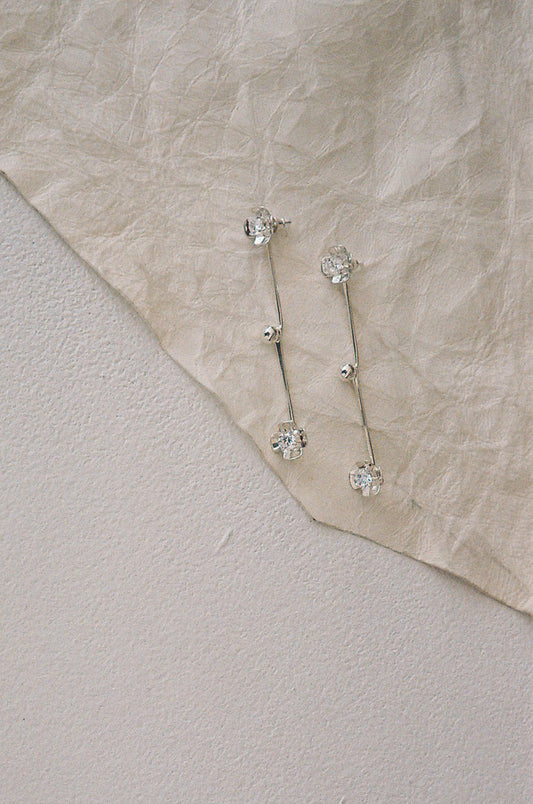 Crystal Flower Drop Earrings, M