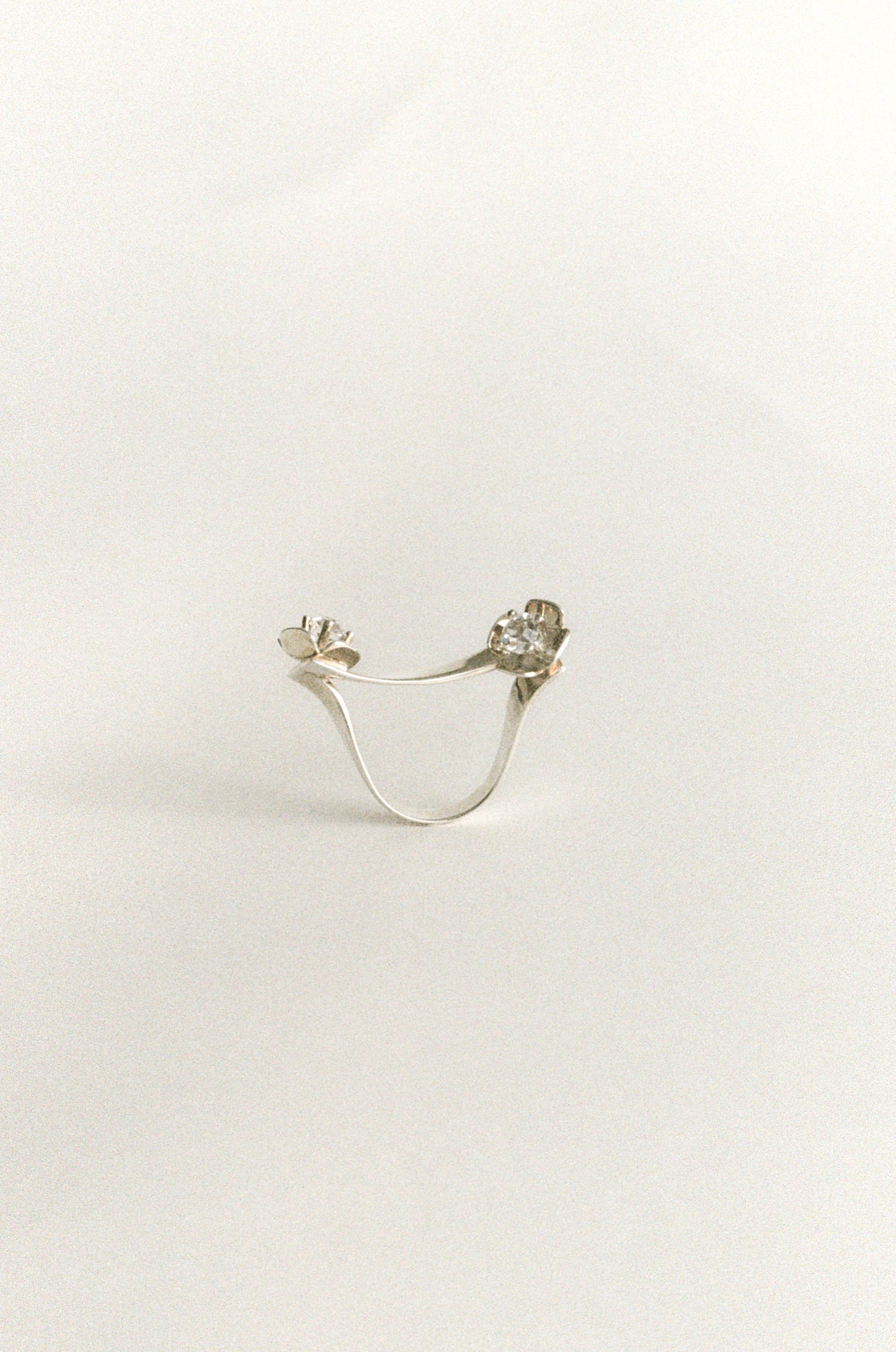Crystal Flower Dual Ring