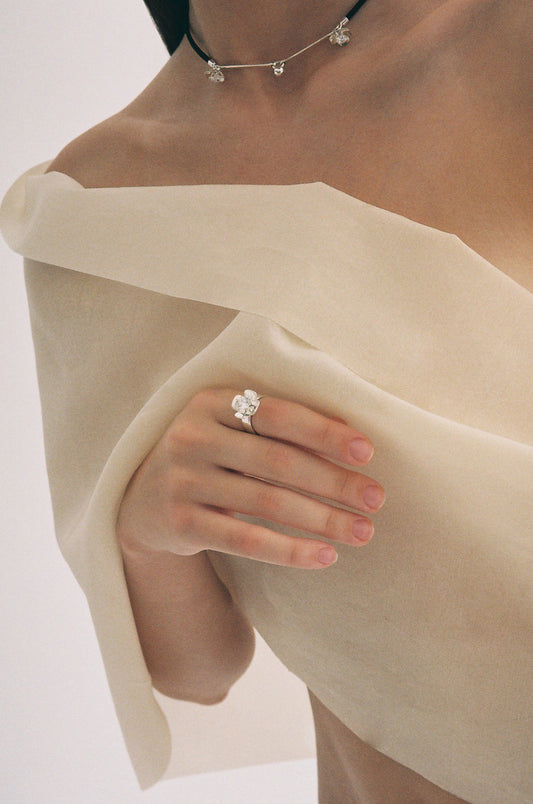 Crystal Flower Ring, Petite