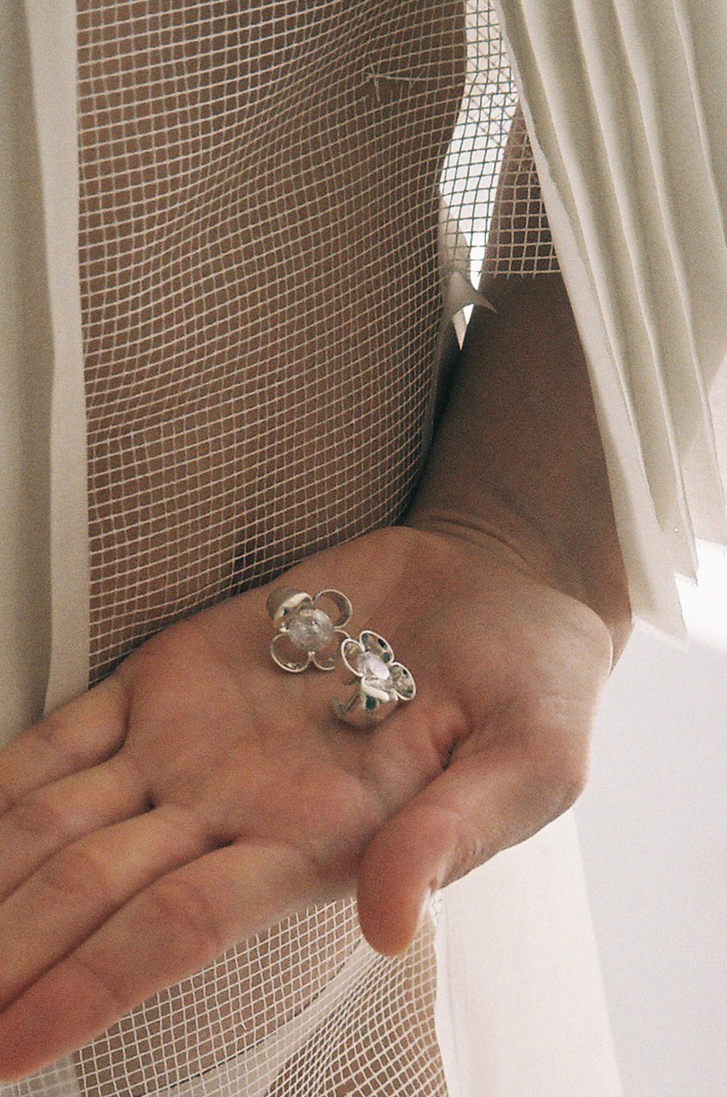 Folded Flower Earrings